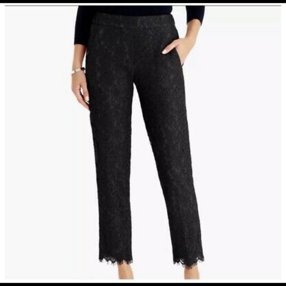 J crew black lace capri pants- 4- great condition